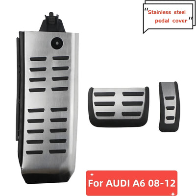 Pédales Aluminium Audi A6 C6 4F S6 2008-2012 (Boîte Auto) - vue de face - Becquet Voiture