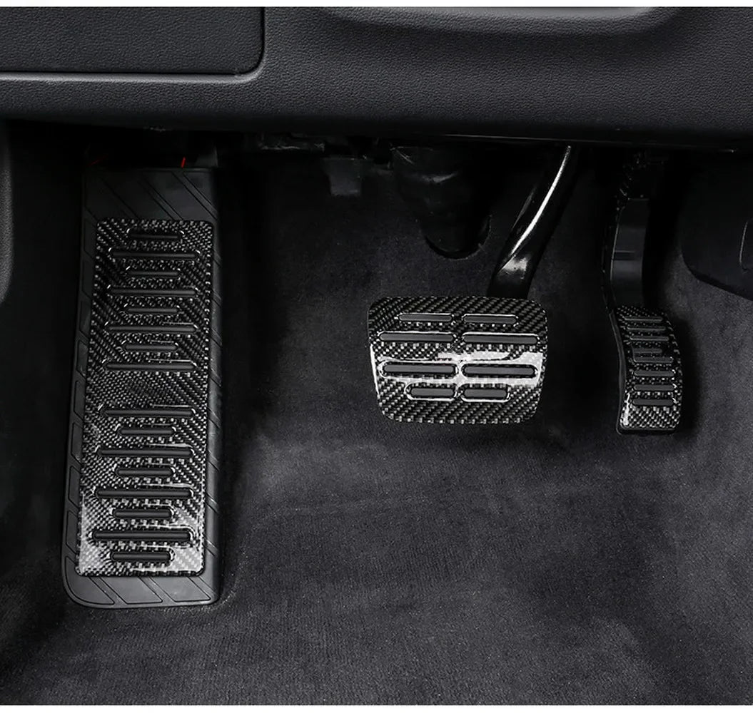 Pédales Aluminium Carbone Audi Q5 A4 A6 Q7 - vue de face - Becquet Voiture