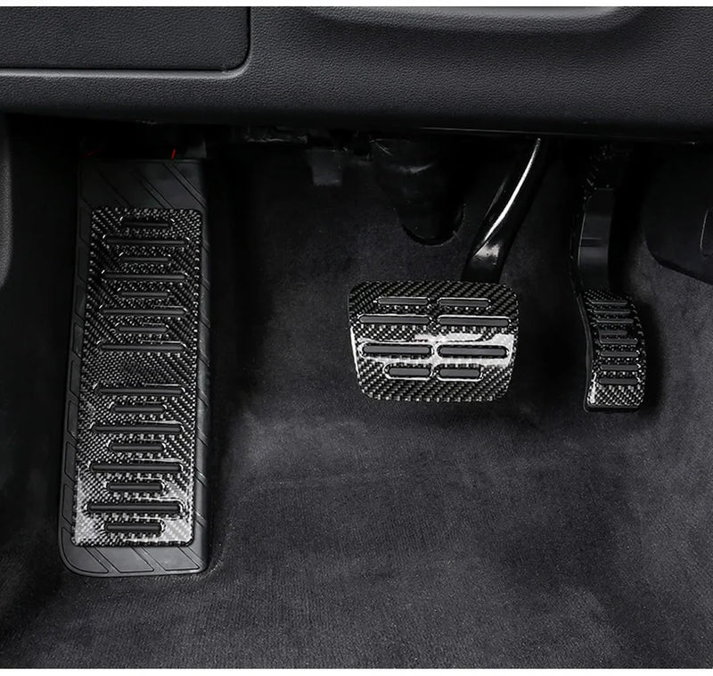 Pédales Aluminium Carbone Audi Q5 A4 A6 Q7 - vue de face - Becquet Voiture