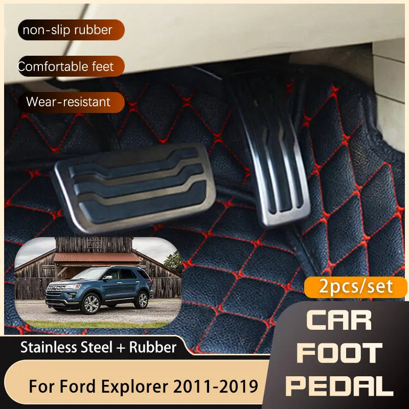 Pédales Inox Ford Explorer U502 2011-2019 - vue de face - Becquet Voiture