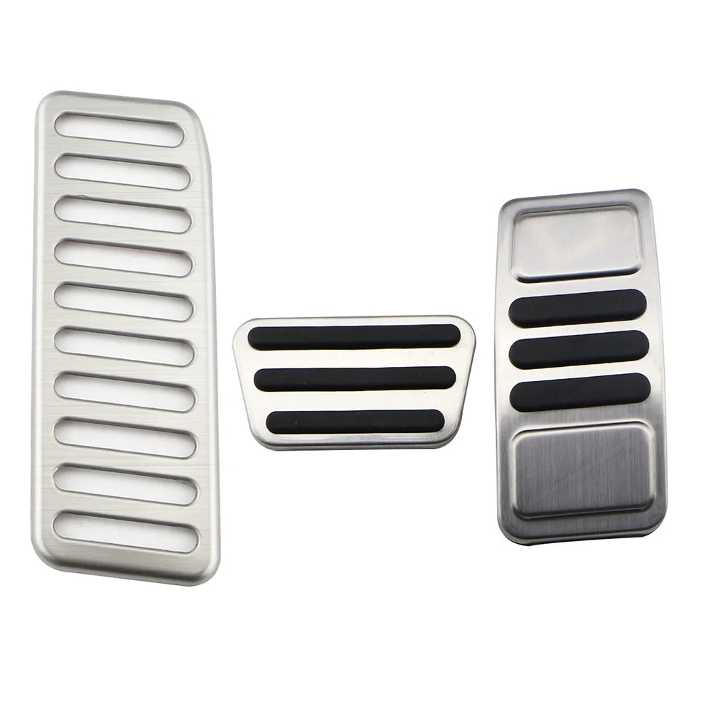 Pédales Inox Ford Mustang 2015-2021 Boîte Auto - vue de face - Becquet Voiture