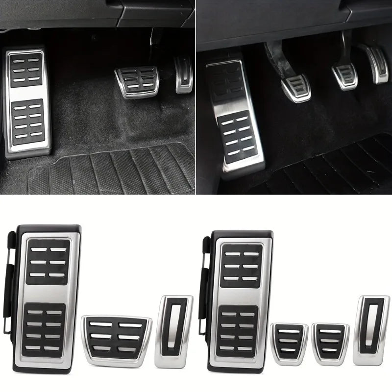 Pédales Inox Volkswagen Golf 7 8 GTI Polo Passat - vue de face - Becquet Voiture