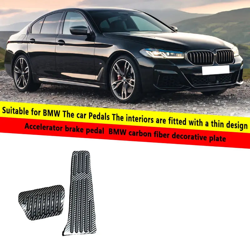 Pédales Sport BMW Aspect Carbone Accélérateur Frein - vue de face - Becquet Voiture