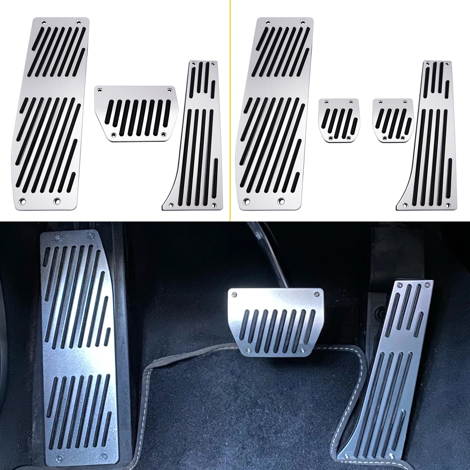 Pédales Sport BMW Série 1 3 5 E46 E90 F10 - vue de face - Becquet Voiture