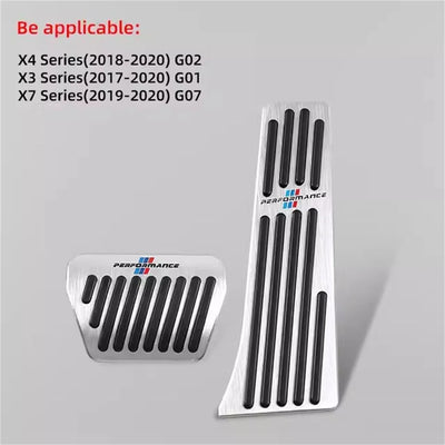 Pédales Sport BMW Série 3 X5 X6 F30 G20 - vue de dessus - Becquet Voiture