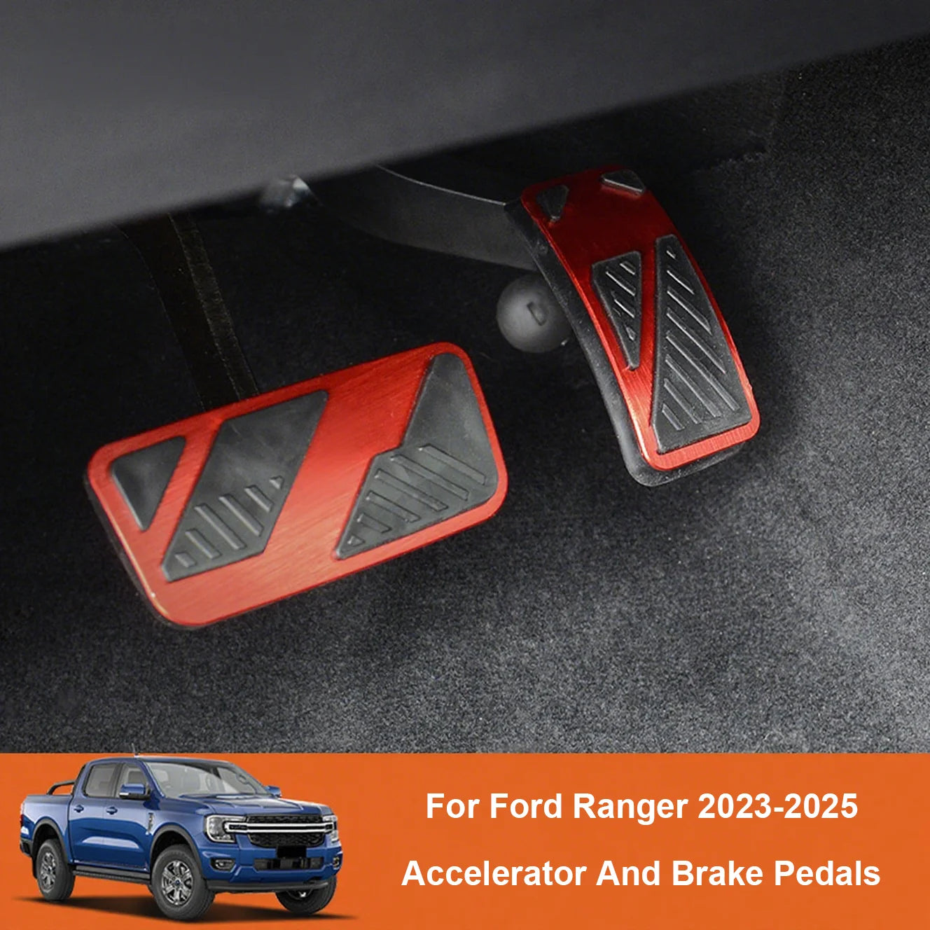 Pédales Sport Ford Ranger Wildtrak T9 2023-2025 - vue de face - Becquet Voiture