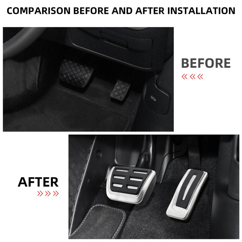 Sportpedale Edelstahl Audi A4 A5 A6 A7 A8 Q5 2017-2023 - Rückansicht - Becquet Voiture