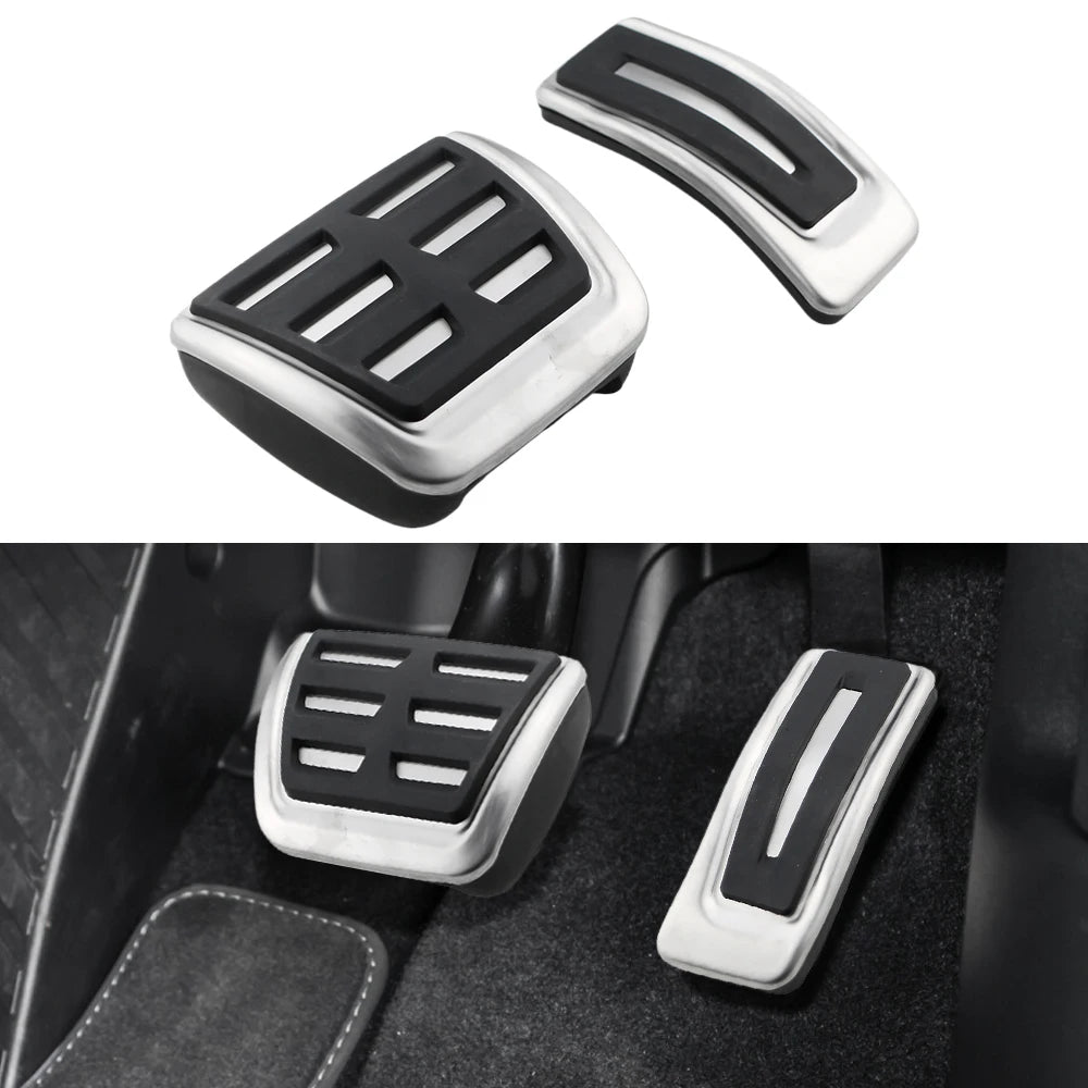 Pédales Sport Inox Audi A4 A5 A6 A7 A8 Q5 2017-2023 - vue de face - Becquet Voiture