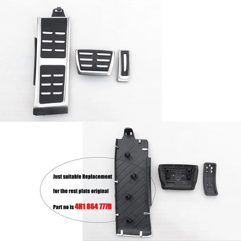 Pédales Sport Inox Audi A8 S8 D4 4H 2011-2018 - vue de face - Becquet Voiture