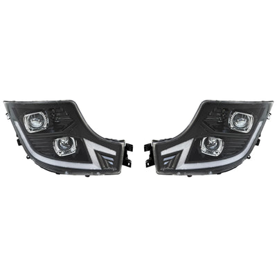 Phare LED Camion Mercedes Actros MP4 MP5 24V - vue de face - Becquet Voiture