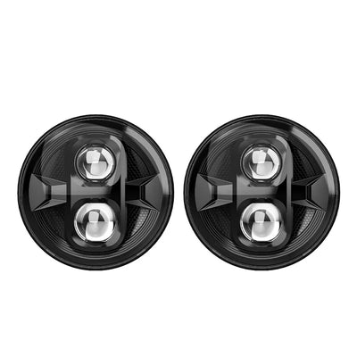 Phare LED Rond 7 Pouces Jeep Wrangler 4x4 Moto - vue de dessus - Becquet Voiture