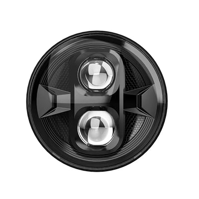 Phare LED Rond 7 Pouces Jeep Wrangler 4x4 Moto - vue de face 2 - Becquet Voiture