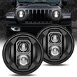 Phare LED Rond 7 Pouces Jeep Wrangler 4x4 Moto
