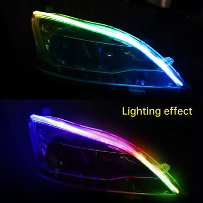 Phare LED Ultra Fin Irisé Télécommande 45cm - vue de trois-quarts - Becquet Voiture