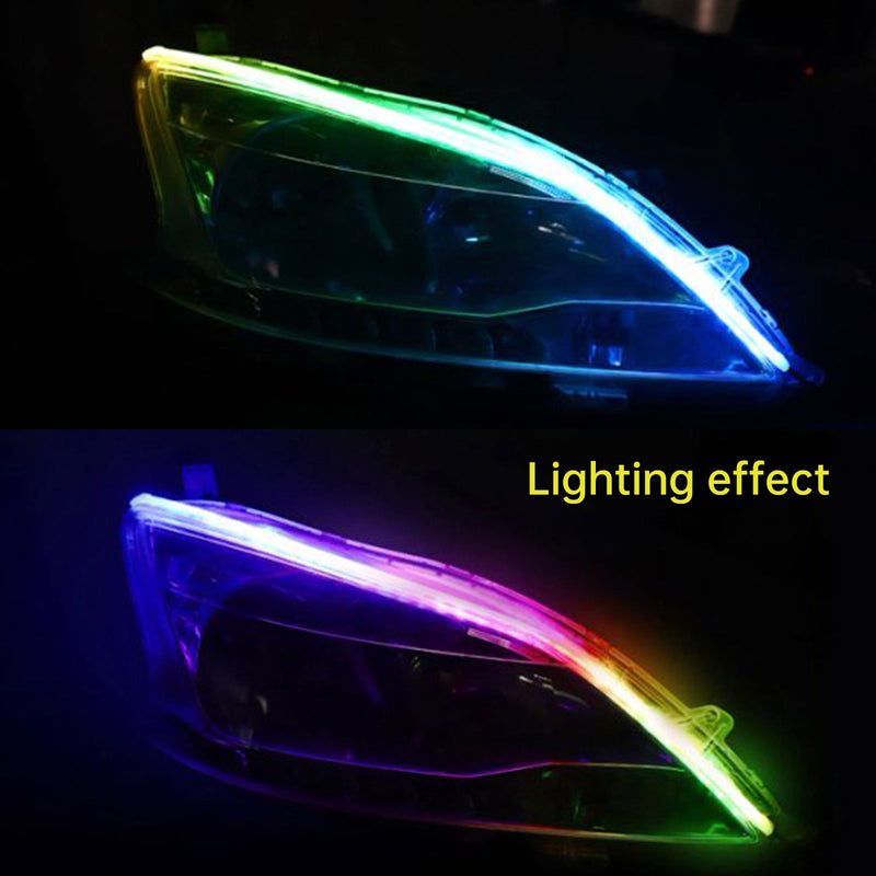 Ultraflacher LED-Scheinwerfer irisierend mit Fernbedienung 60cm - Dreiviertelansicht - Becquet Voiture