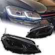 Phares AKD VW Golf 7 MK7 2012-2017 GTI Rouge Argent Noir
