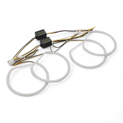 Phares Angel Eyes LED BMW Série 3 E46 - packshot studio 2 - Becquet Voiture