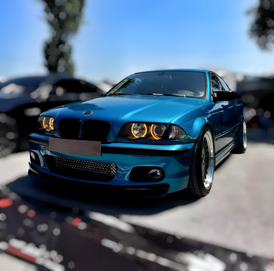 Phares Angel Eyes LED BMW Série 3 E46 - vue de face 2 - Becquet Voiture