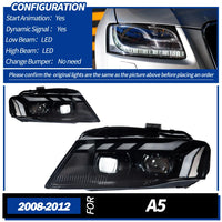 Phares Avant LED Audi A5 2008-2012 DRL Animation - détail du montage - Becquet Voiture