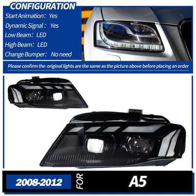 Phares Avant LED Audi A5 2008-2012 DRL Animation - détail du montage - Becquet Voiture