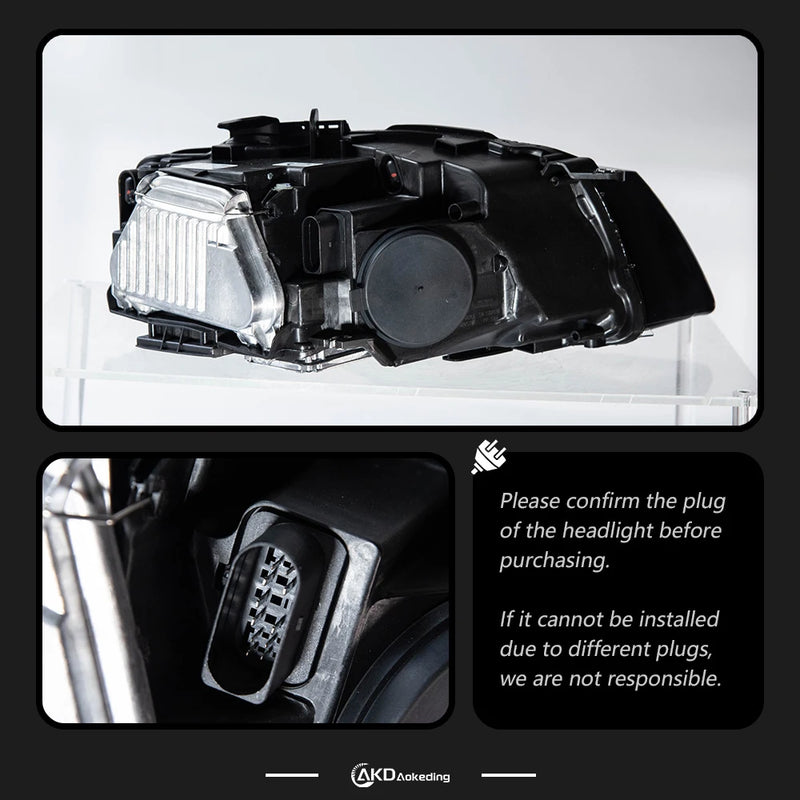 Phares Avant LED Audi A5 2008-2012 DRL Animation - vue arrière - Becquet Voiture