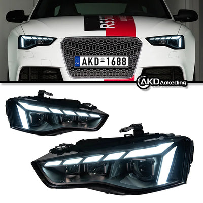 Phares Avant LED Audi A5 2013-2016 DRL Xénon - vue de profil - Becquet Voiture