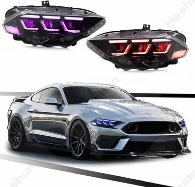 Phares Avant LED Sequentiel Ford Mustang Shelby GT500 - détail du montage - Becquet Voiture