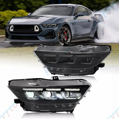Phares Avant LED Sequentiel Ford Mustang Shelby GT500 - en situation - Becquet Voiture