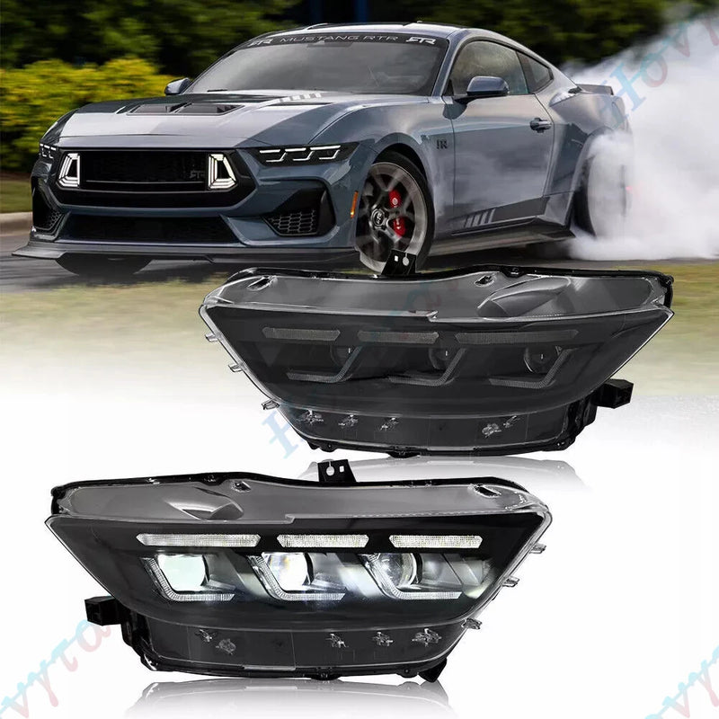 Sequential LED Headlights Ford Mustang Shelby GT500 - in use - Becquet Voiture