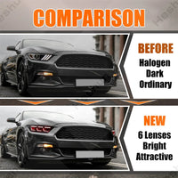 Sequential LED Headlights Ford Mustang Shelby GT500 - side view - Becquet Voiture