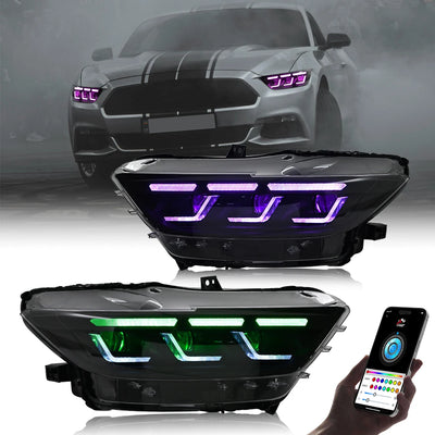 Phares Full LED Ford Mustang 2015-2017 Shelby GT350 GT500 - détail du montage - Becquet Voiture