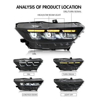 Phares Full LED Ford Mustang 2015-2017 Shelby GT350 GT500 - vue arrière - Becquet Voiture