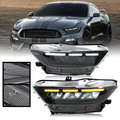 Phares Full LED Ford Mustang 2015-2017 Shelby GT350 GT500 - vue rapprochée - Becquet Voiture