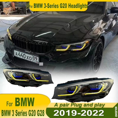 Phares Laser LED BMW Série 3 G20 G28 2019-2022 - vue de face - Becquet Voiture