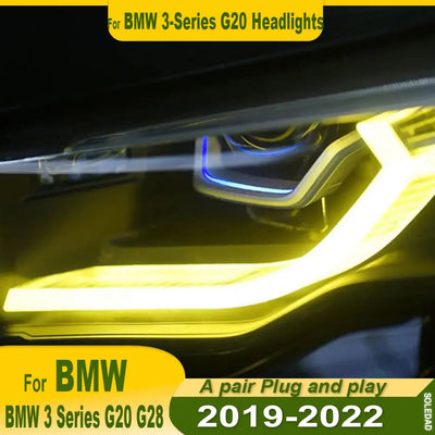 Phares Laser LED BMW Série 3 G20 G28 2019-2022 - vue de trois-quarts - Becquet Voiture