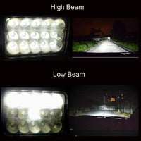 Phares LED 4x6 5 Pouces Jeep Cherokee XJ - installé sur véhicule - Becquet Voiture