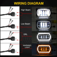LED-Scheinwerfer 4x6 Zoll 90W Geländewagen - Dreiviertelansicht - Becquet Voiture