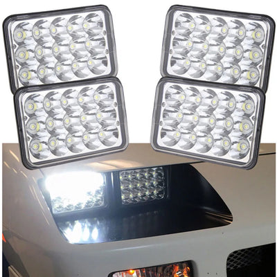 Phares LED 4x6 Pouces Universel Camion - en situation - Becquet Voiture