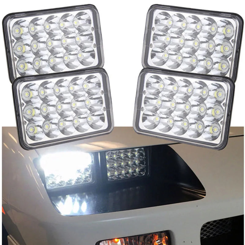 Universal 4x6 Inch LED Truck Headlights - in use - Becquet Voiture