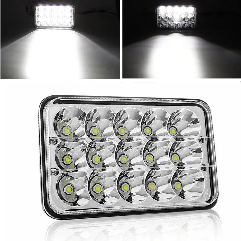 Universal 4x6 Inch LED Truck Headlights - studio packshot - Becquet Voiture