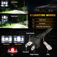 Universal 4x6 Inch LED Truck Headlights - rear view - Becquet Voiture