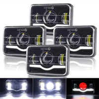 Universal 4x6 Inch LED Truck Headlights - top view - Becquet Voiture