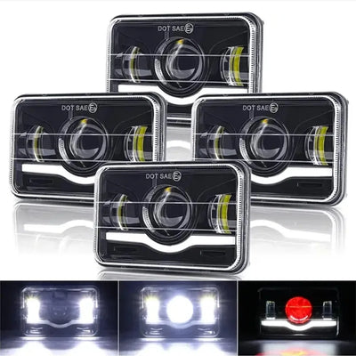 Phares LED 4x6 Pouces Universel Camion - vue de dessus - Becquet Voiture