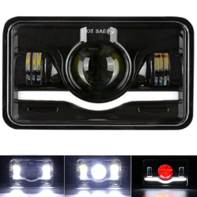 Phares LED 4x6 Pouces Universel Camion - vue de profil 2 - Becquet Voiture