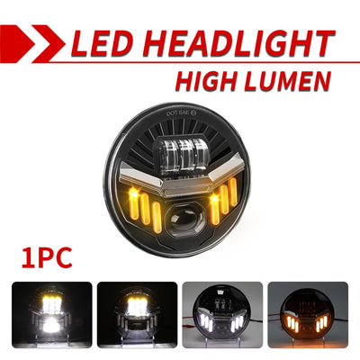 Phares LED 7 Pouces Jeep Wrangler JK - détail du montage - Becquet Voiture