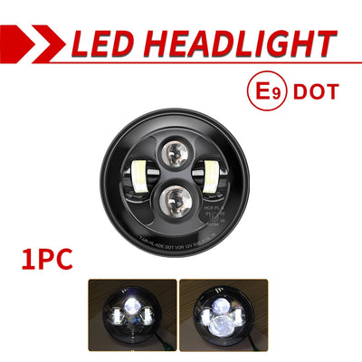 Phares LED 7 Pouces Jeep Wrangler JK - en situation - Becquet Voiture