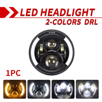 Phares LED 7 Pouces Jeep Wrangler JK - vue arrière 2 - Becquet Voiture