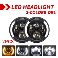 Phares LED 7 Pouces Jeep Wrangler JK - vue de dessus - Becquet Voiture