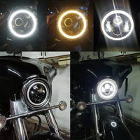Phares LED 7 Pouces Ronds H4 Angel Eyes Jeep Wrangler 4x4 (Kit 2 Pièces) - installé sur véhicule - Becquet Voiture