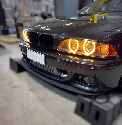 Phares LED Angel Eyes BMW Série 5 E39 - vue de dessus - Becquet Voiture